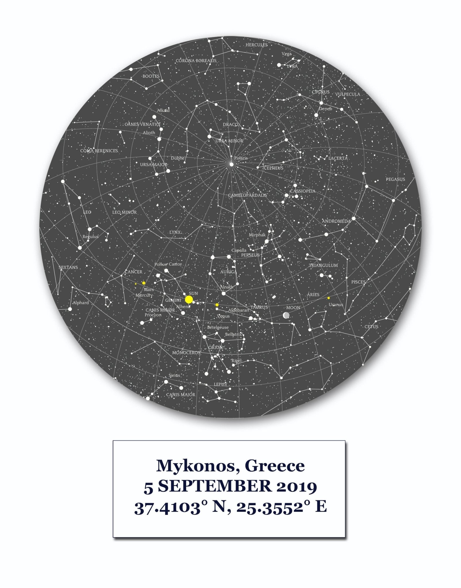 Personalized Star Map gift - made in New Zealand. - Howick frames and gallery