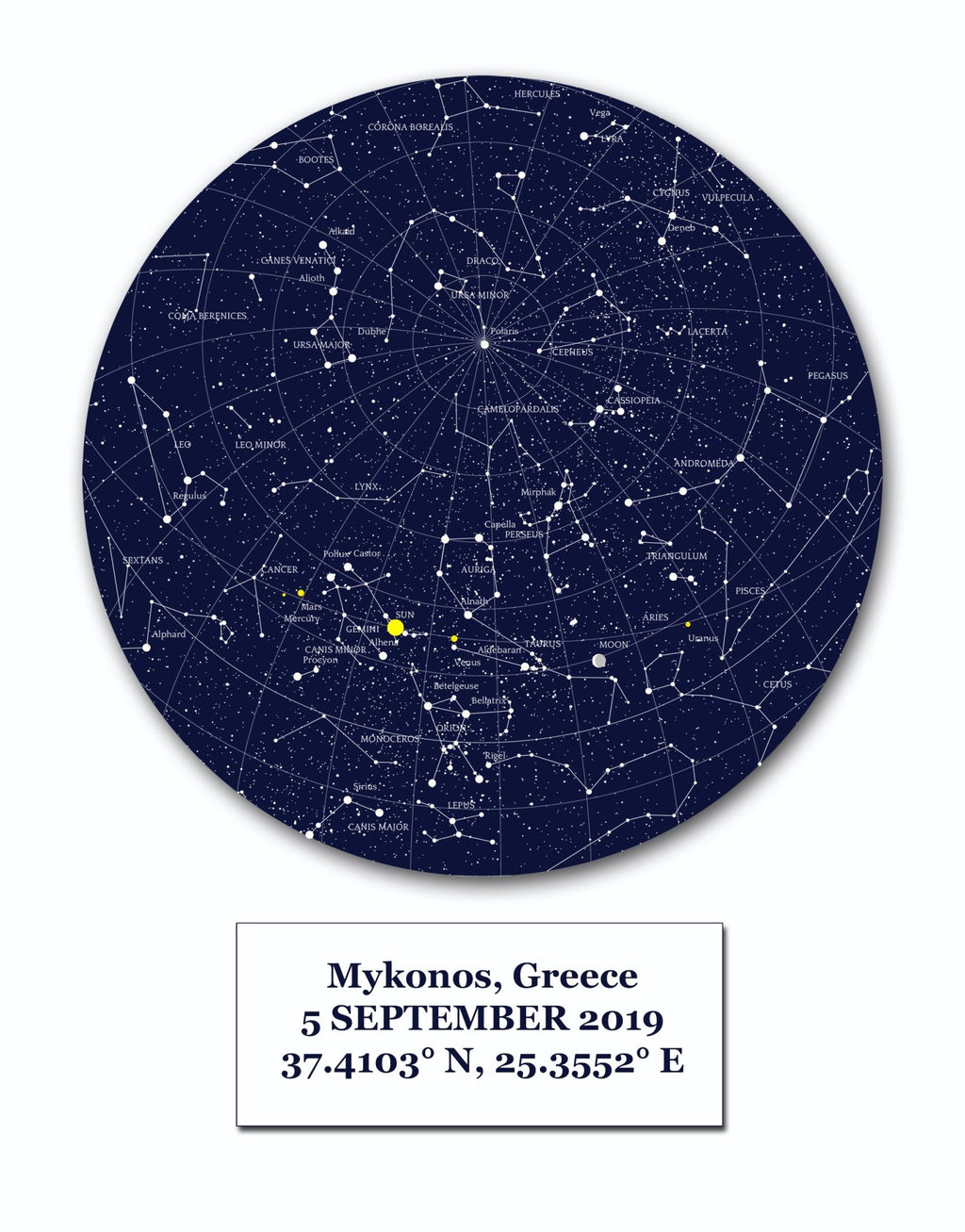 Personalized Star Map gift - made in New Zealand. - Howick frames and gallery